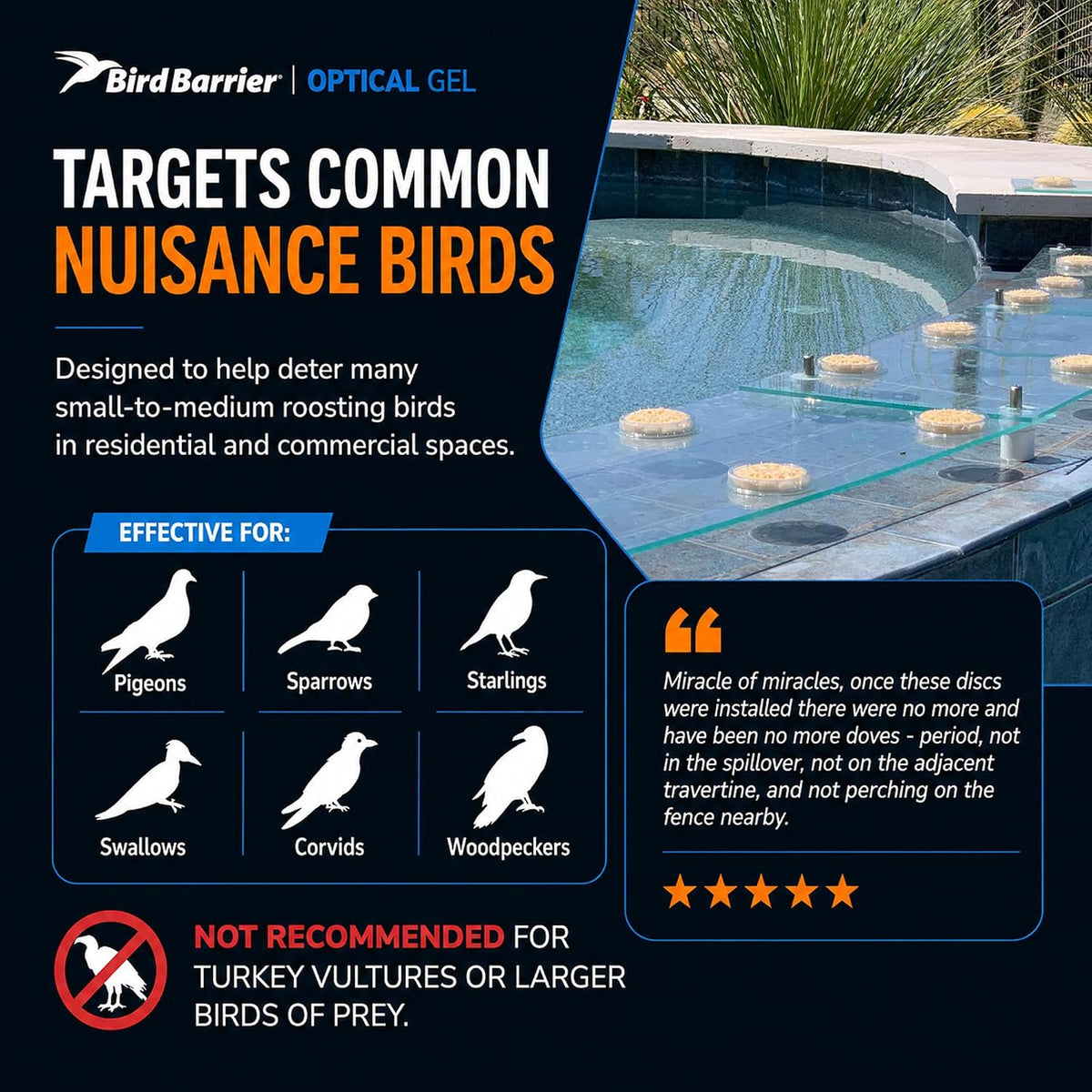 Bird Barrier optical gel box packaging details