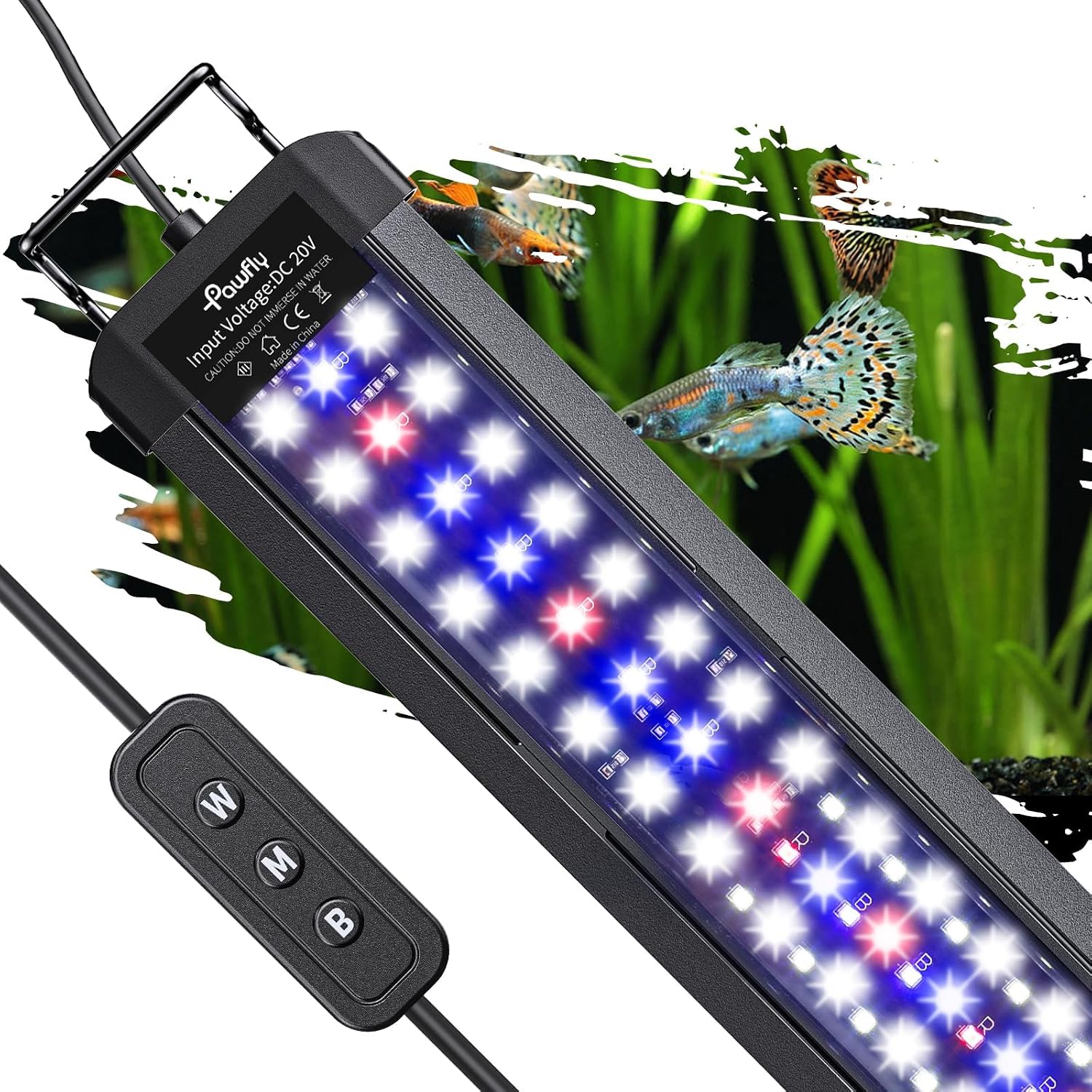 Pawfly 11W Aquarium LED Light for 12 to 18 Inch Fish Tanks Extendable Fish Tank Light with Full Spectrum Brilliant White Blue Red Lights with Daytime & Night Modes and Adjustable Brightness - Image 12