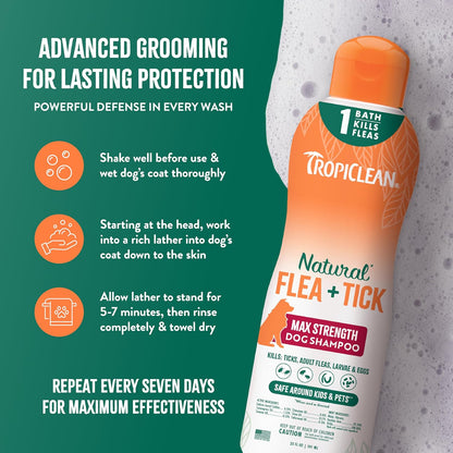 Authentic TropiClean flea and tick treatment bundle imported from USA