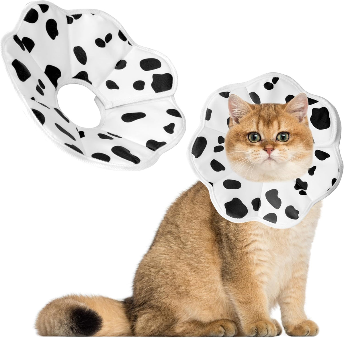 Soft Adjustable Cat Cone Collar, Comfortable Recovery Collar for Cats After Surgery (Dark Blue, Small) - Image 11