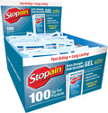 Stopain Extra Strength Pain Relief Gel 100 count box front view showcasing topical pain relief packets.