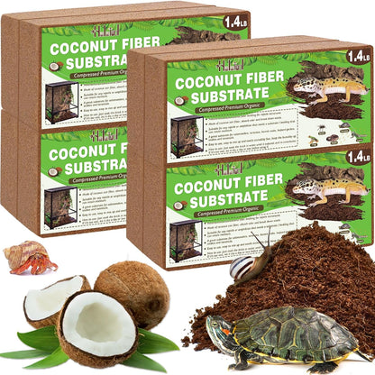 Halatool 1.4LB Coconut Fiber Substrate for Reptile Bedding, Natural Compressed Coconut Husk Substrate for Snake Tarantula Enclosure Tortoises Habitat Spider Leopard Gecko Tank - Image 11