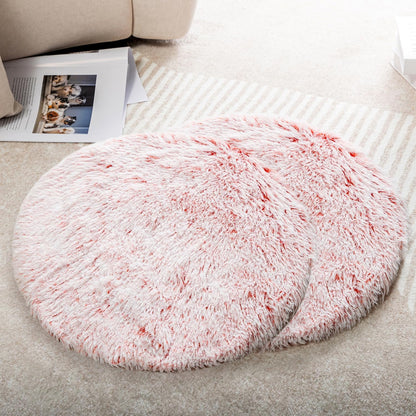 2PCS Round Plush Pet Mat Thin Style Pad Mat for Cats, Small Dogs, Rabbits, Guinea Pigs, Washable Soft Sofa pad, for Crate Cat Tree Tower Window Perch (White, Small (15.8inch) - 2pcs) - Image 13