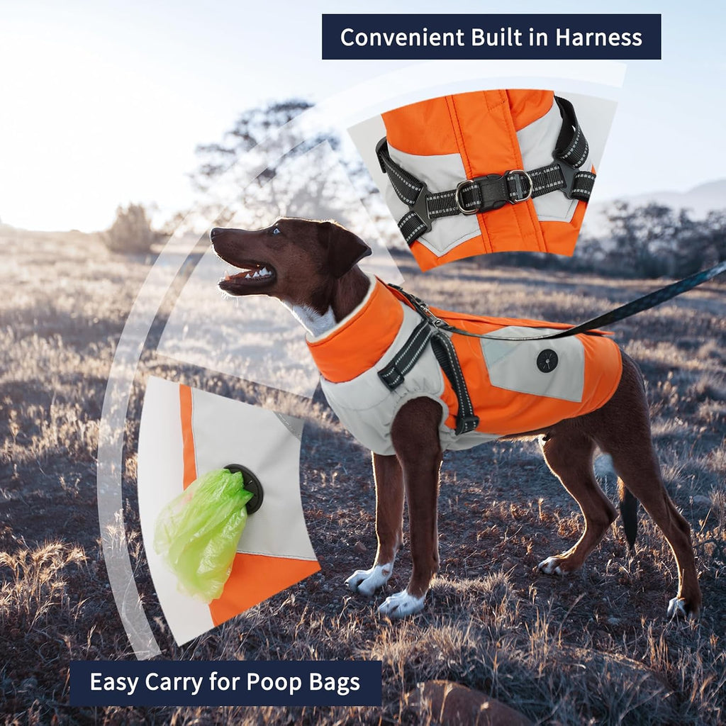 Close up of integrated D-rings on IECOii dog winter jacket