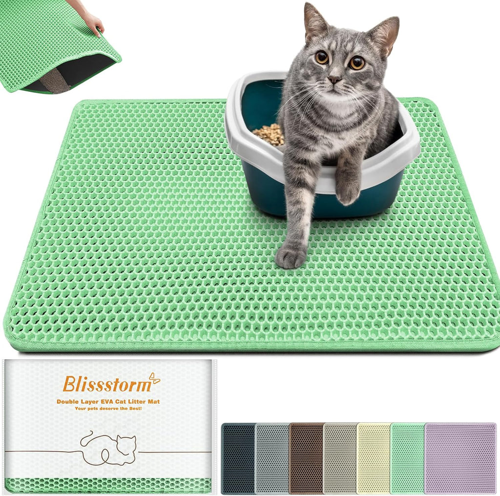 Extra Large Waterproof Cat Litter Mat - New 31x24 Inch Honeycomb Double Layer Traps Litter, Waterproof & Non-Slip Floor Protector, Easy Clean, Odor-Free, Purple - Image 11