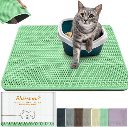 Extra Large Waterproof Cat Litter Mat - New 31x24 Inch Honeycomb Double Layer Traps Litter, Waterproof & Non-Slip Floor Protector, Easy Clean, Odor-Free, Purple - Image 11