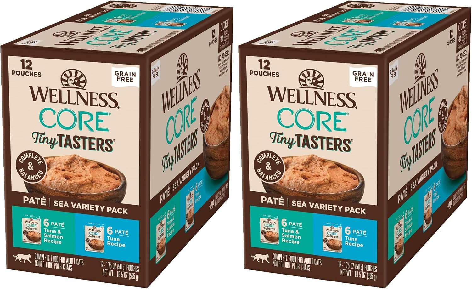 Wellness CORE Tiny Tasters Pate Variety Pack Adult Wet Cat Food, Natural, Protein Rich, Grain Free, Land Recipes, 1.75 oz, Pack of 12 Pouches - Image 10