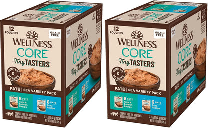 Wellness CORE Tiny Tasters Pate Variety Pack Adult Wet Cat Food, Natural, Protein Rich, Grain Free, Land Recipes, 1.75 oz, Pack of 12 Pouches - Image 10