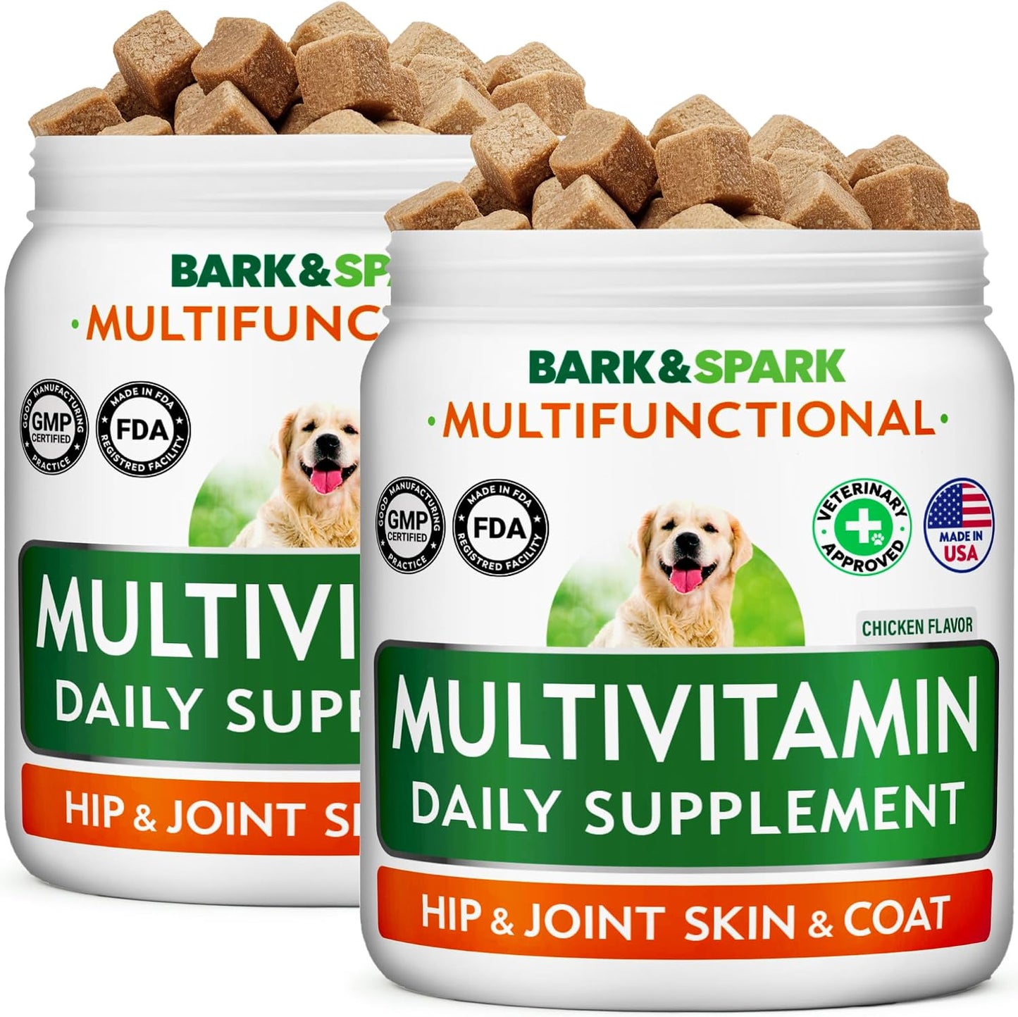 BARK&SPARK Dog Multivitamin Chews Glucosamine Chondroitin with Omega 3, Digestive Enzymes & Probiotics | Vitamins and Supplements for Dogs Pet Skin & Coat & Joint & Gut Health Support - 120ct - Image 11