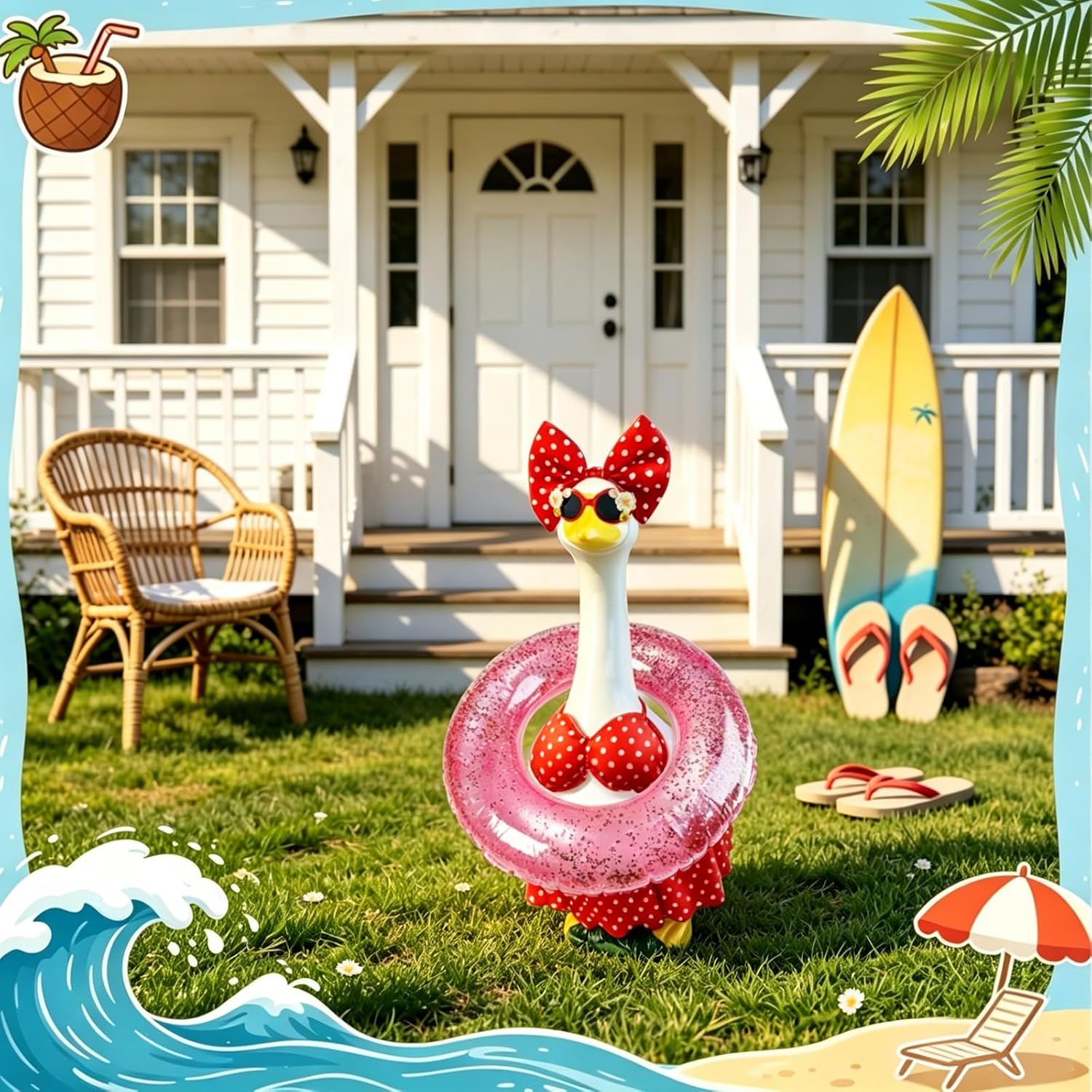 YXFEIR tropical garden porch goose clothing set outdoor display