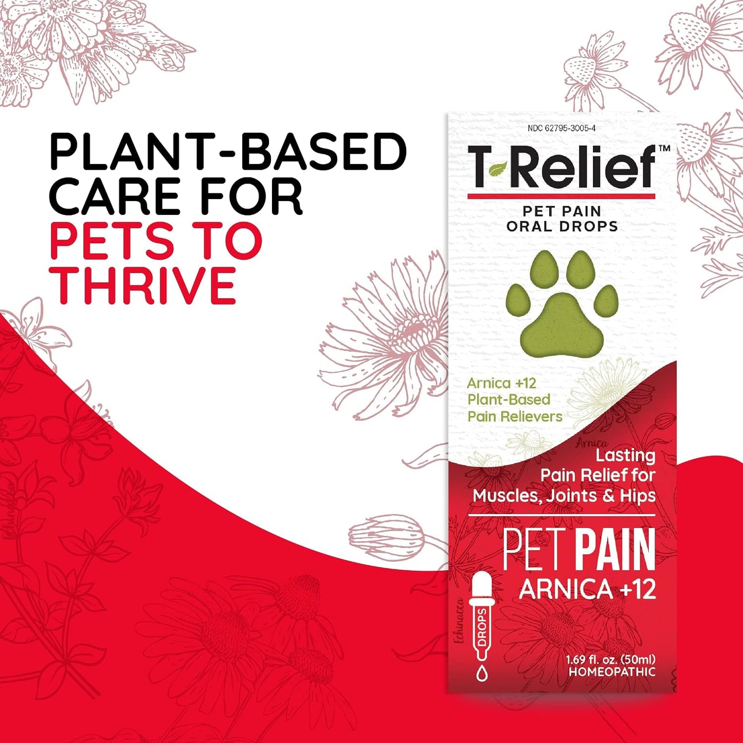 MediNatura T-Relief Pet drops for dog and cat joint pain relief close up