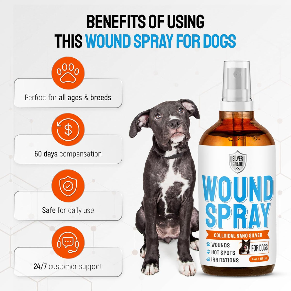 Silver Grade four ounce travel size dog skin repair spray