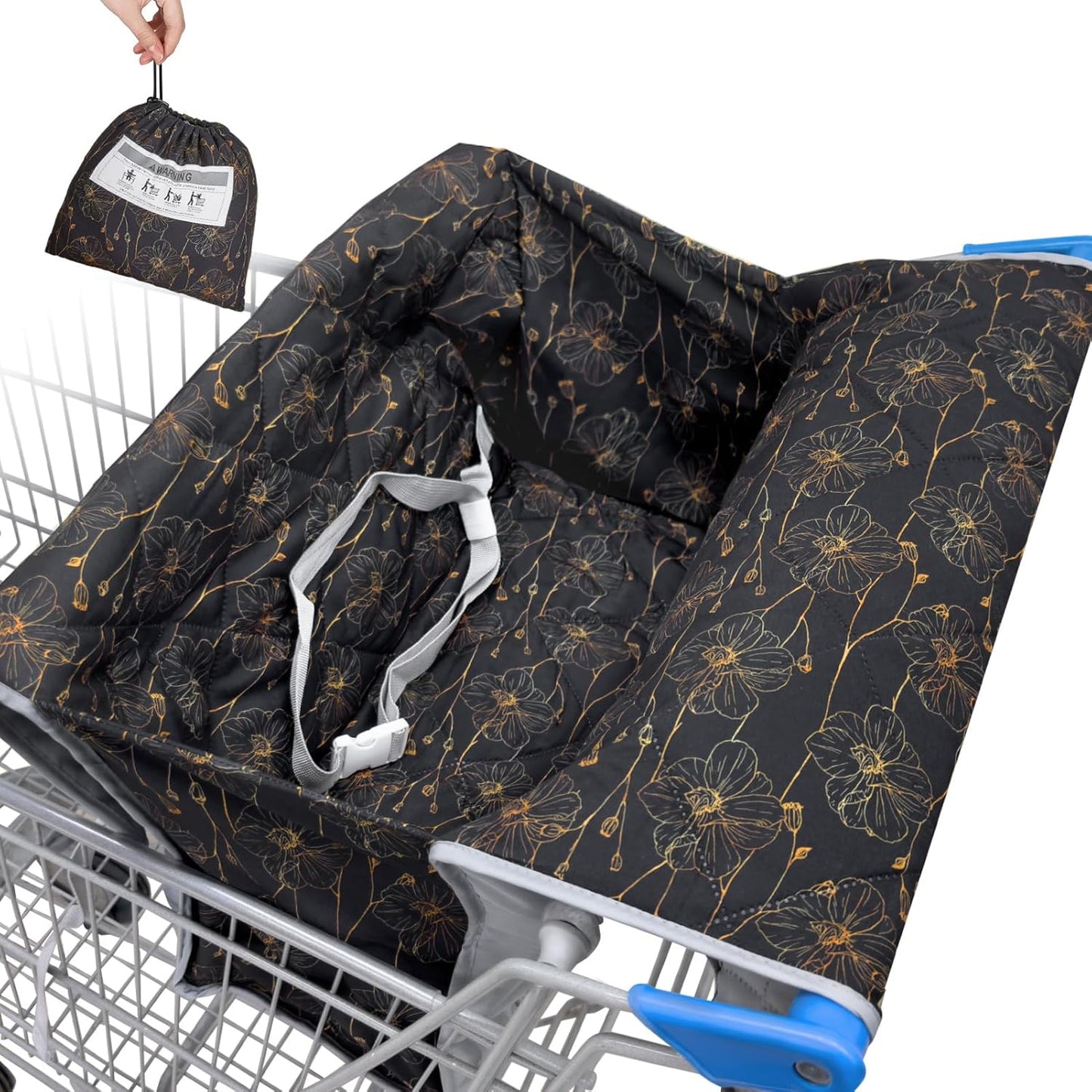 ICOPUCA Unicorn Castle shopping cart cover front view on a grocery cart