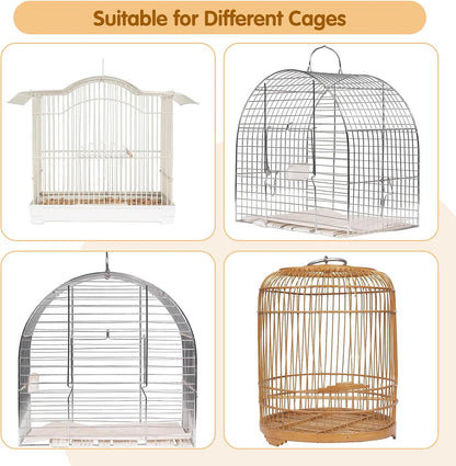 White nylon mesh bird cage seed catcher installed on small animal enclosure