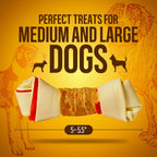 PETPHABET beefhide dog snacks for medium and large dogs healthy chewing bones side view
