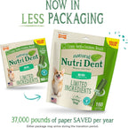 Nylabone Nutri Dent fresh breath mini dog treats close up displaying 360 degree scrubbing nubs