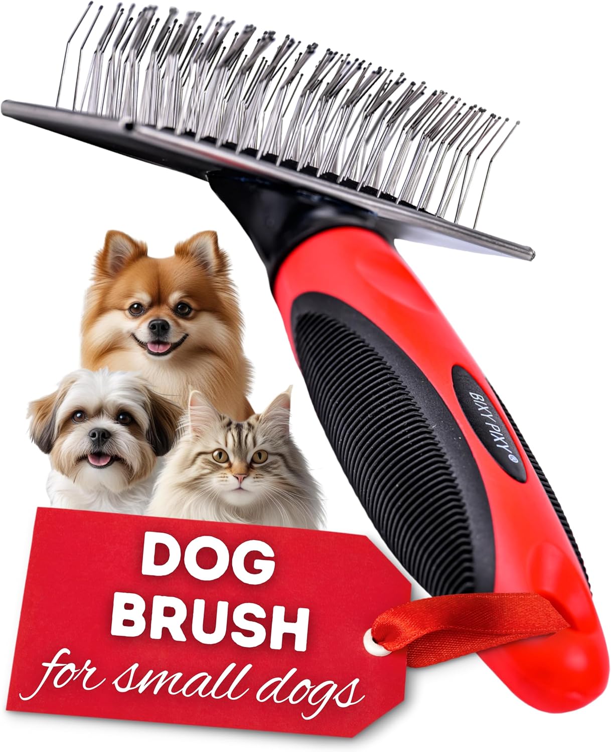 Safe non slip detangler slicker brush for sensitive canine undercoats.