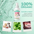 Pet dental spray by Milo Lab Co highlighting no brush formula