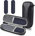 MOSLA insulin cooler travel case front view showing compact black zippered medical pouch.