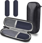 MOSLA insulin cooler travel case front view showing compact black zippered medical pouch.
