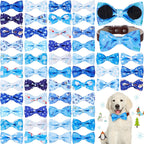 Hillban 50 Pcs Dog Collar Bow Ties, Adjustable Pet Bow Accessories with Elastic Bands, Grooming, Photo Props & Costume Decorations for Small to Medium Dogs - Image 11