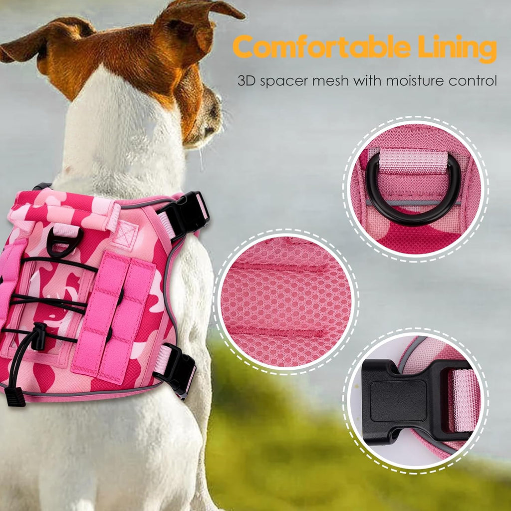 Bruvoalon military grade pet vest side view detailing modular attachment system and patches