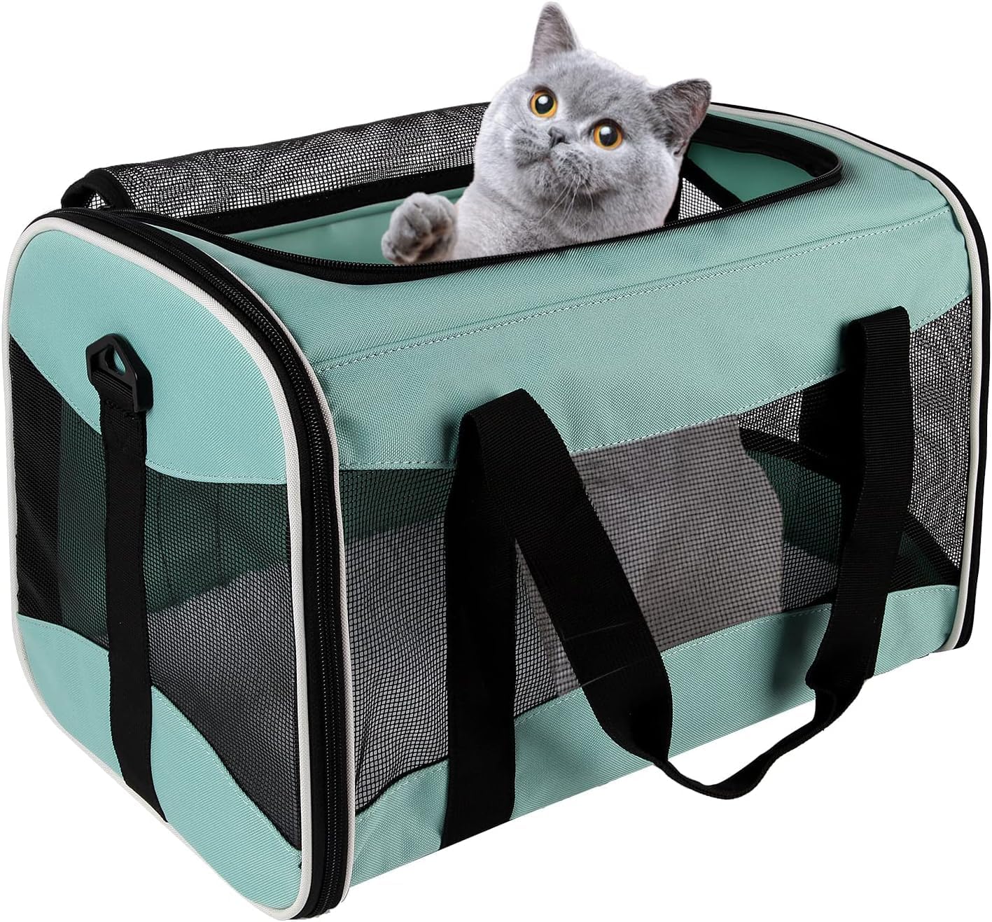 Small Animal Travel, Carrier for Hedgehog Rat Parrot Bird Guinea Pig, Lizards Carrier, Soft Sided Travel Carrier Portable Guinea Pig Up to 10 Lbs (15 * 10 * 10, Green) - Image 8