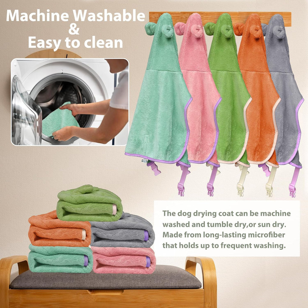 HhiMyOct adjustable buckles and custom fit options on pet bathrobe