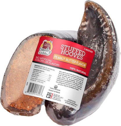 Country Kitchen Stuffed Beef Hoof Peanut Butter Flavor dog treat front packaging view