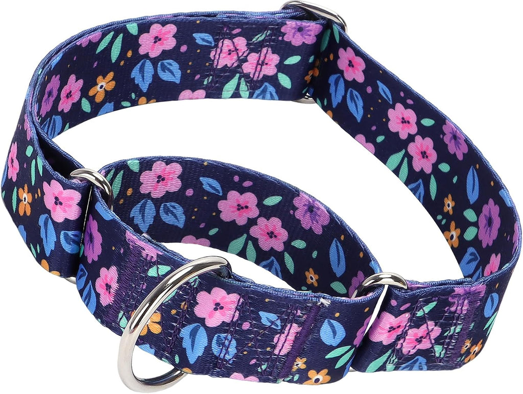 Martingale Dog Collar for Large/X-Large Dogs - Heavy Duty 1.5" Military Grade Nylon Collar with Red Daisy Floral Design, No-Slip Adjustable Training Collar Durable & Stylish (L) - Image 13