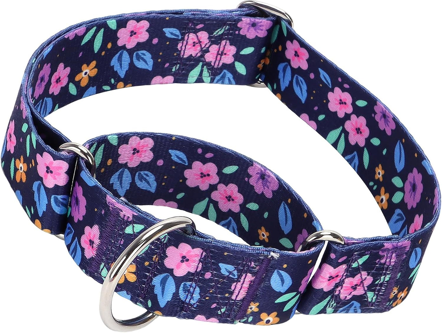 Martingale Dog Collar for Large/X-Large Dogs - Heavy Duty 1.5" Military Grade Nylon Collar with Red Daisy Floral Design, No-Slip Adjustable Training Collar Durable & Stylish (L) - Image 13