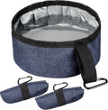 Meanplan Portable Dog Bowls front view of dark blue travel pet dishes