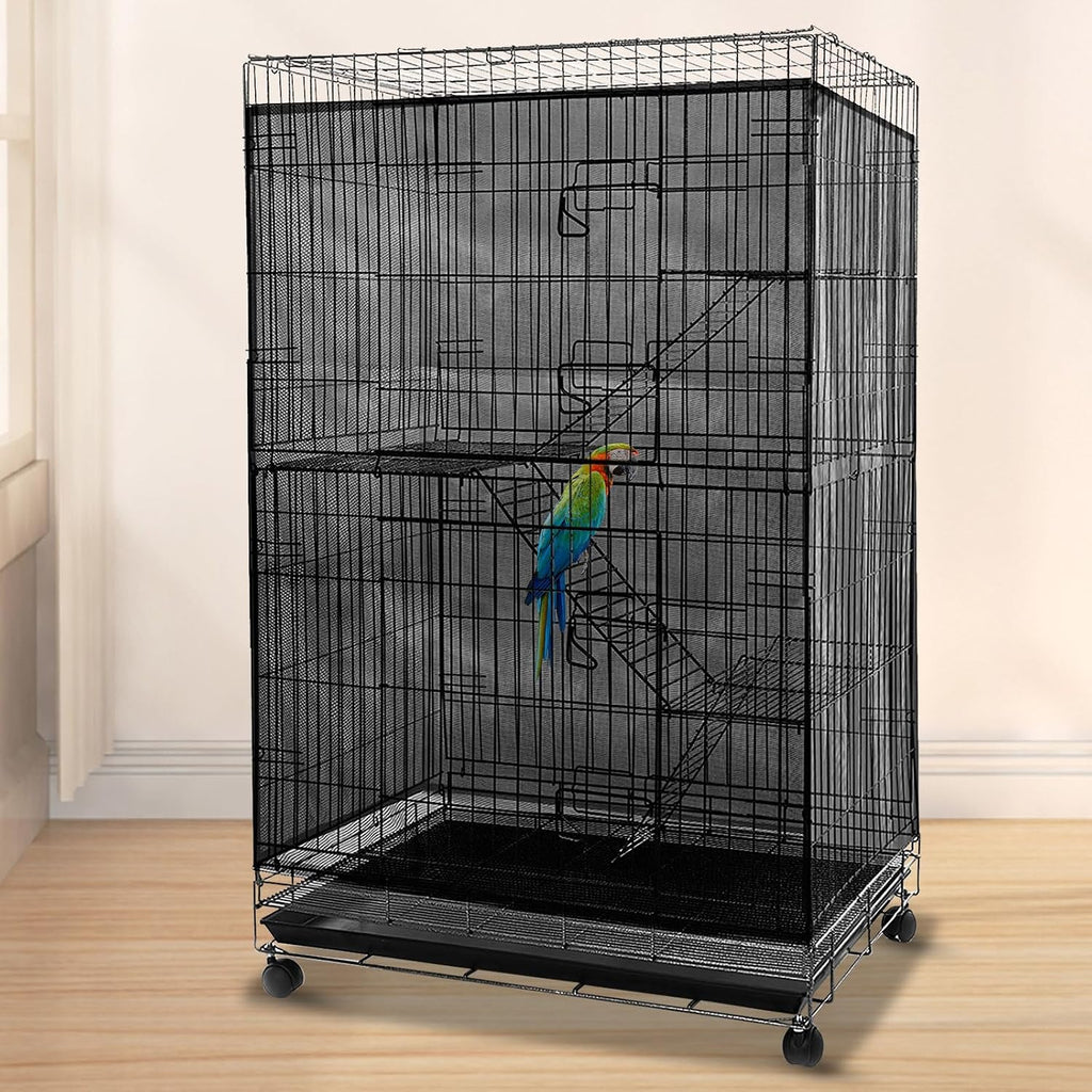 Adjustable elastic rope clasp mechanism on Aynaxcol birdcage feather seed catcher cover