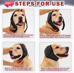 Meifsou large dog head wrap being fitted on a golden retriever.