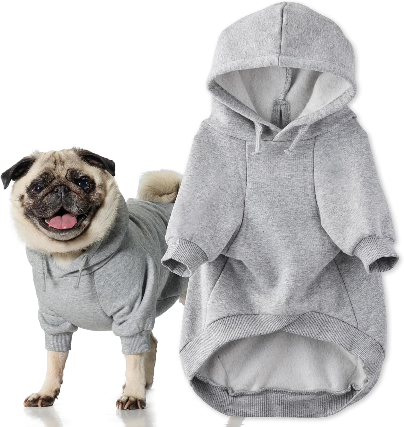 Pet Passion Rocky II - The Extra Comfy Hoodie, Organic Cotton and Recycled Poly Dog Hoodie Pet Coat Sweater for Small, Medium, Large Dogs, Black Sand Plaid, Small - Image 12