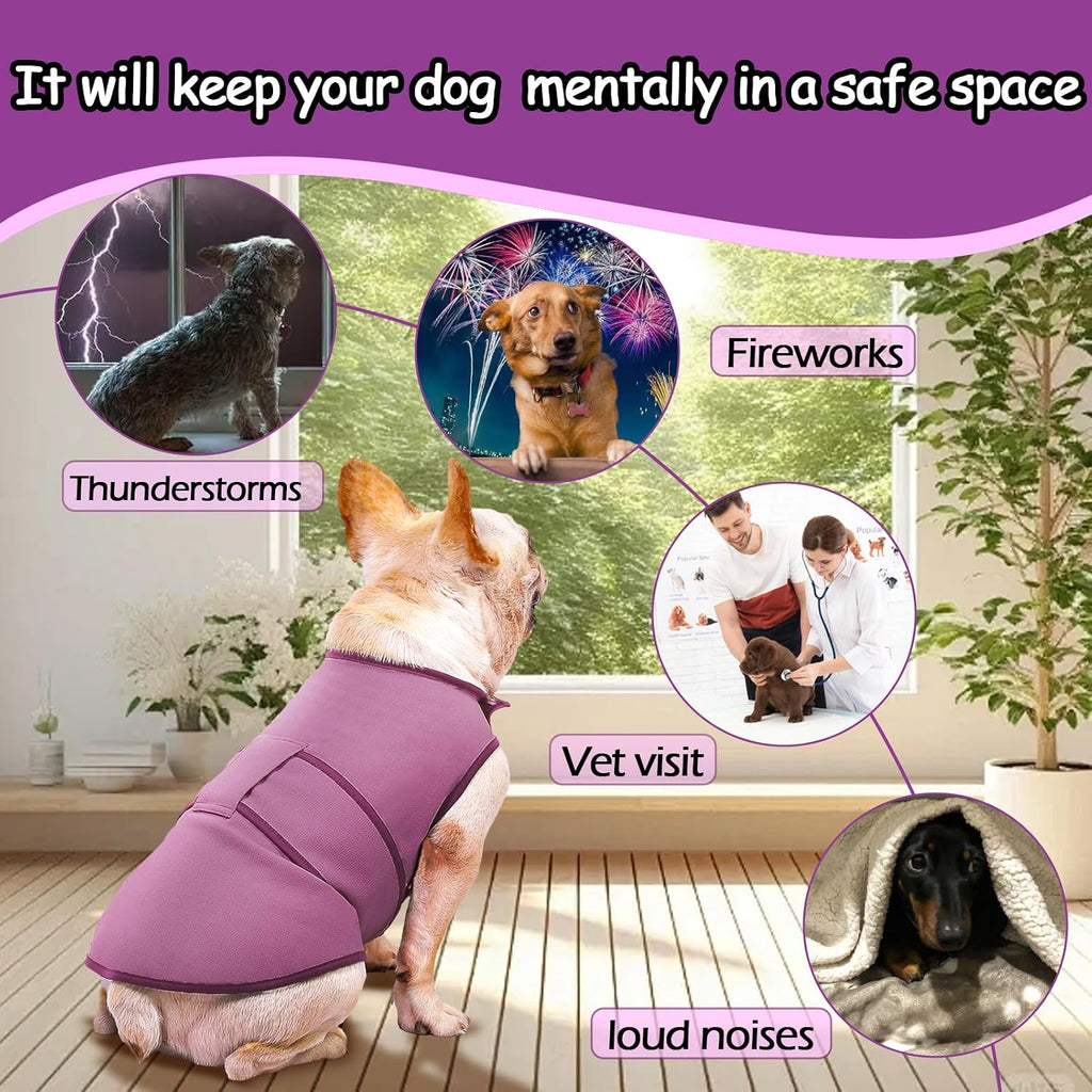 Caslfuca anti anxiety pet wrap showing adjustable straps and breathable fabric.