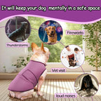 Caslfuca anti anxiety pet wrap showing adjustable straps and breathable fabric.
