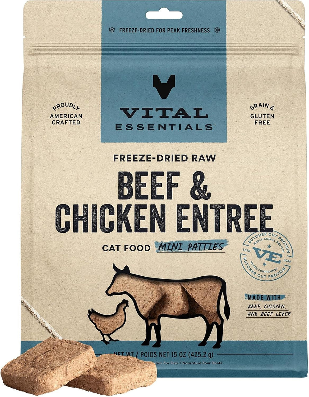 Vital Essentials Freeze Dried Cat Food, Raw Rabbit Mini Patties | Complete Meal or Topper | Easy to Portion and Rehydrate | High Protein, Grain Free Dry Cat Food | 8 oz Bag - Image 9