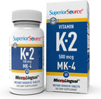Superior Source Vitamin K2 MK4 500 mcg sublingual tablets front bottle view