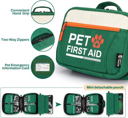 Rhino Rescue Pet First Aid Kit water resistant nine hundred denier polyester case close up.