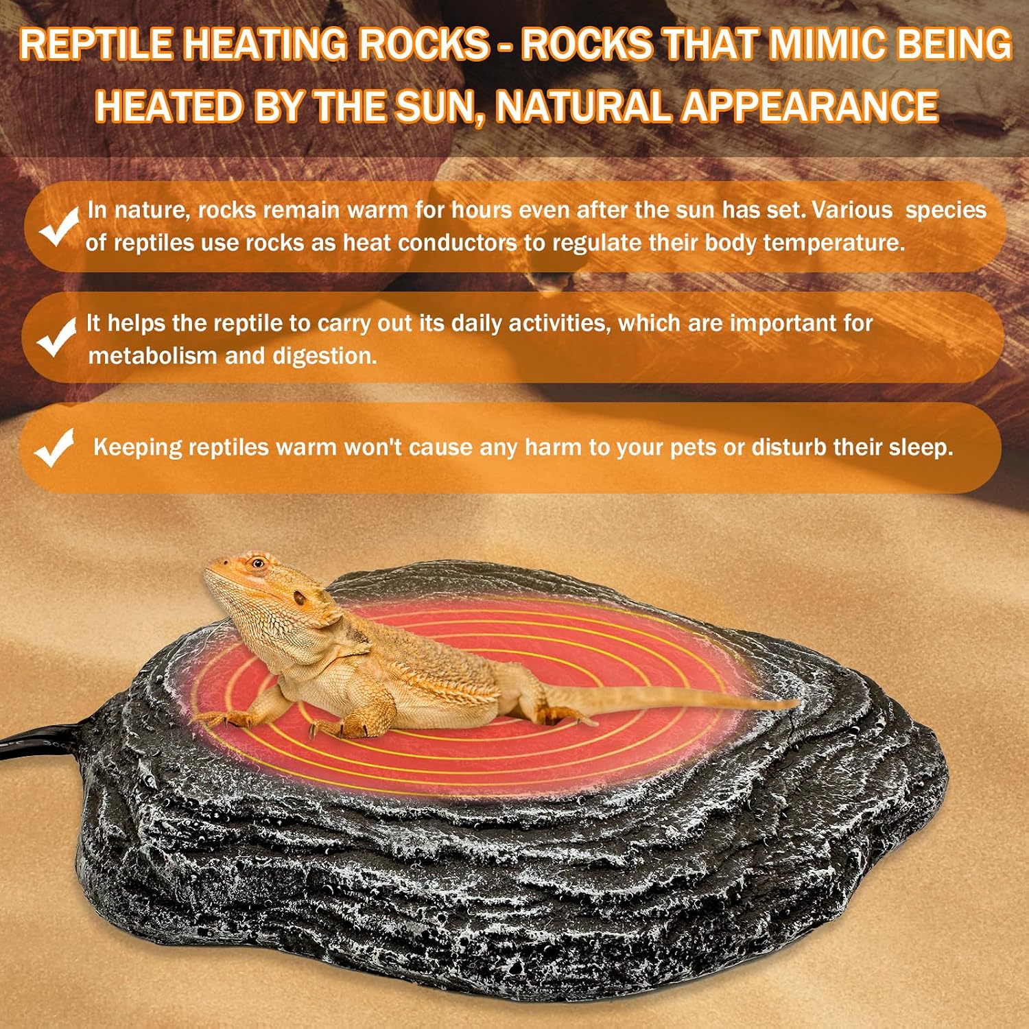 Side profile of reptile tank heating pad