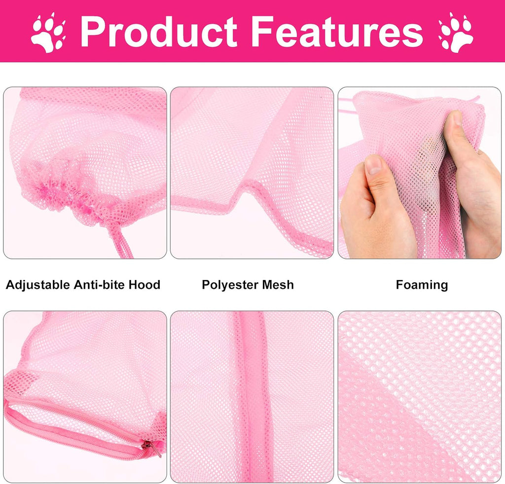 Patelai protective cat muzzle and mesh wash bag for safe home pet grooming