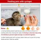 Pet Feeding Bottle and Syringe Set for Puppies and Kittens(2 Bottles,6 Syringes,10 Nipples,1 Storage Measuring Cup) - Image 2