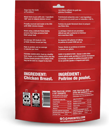 PureBites raw freeze dried human grade chicken breast snack close up