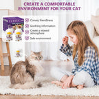 Calm domestic cat lounging peacefully near a window beside the active purple diffuser unit.