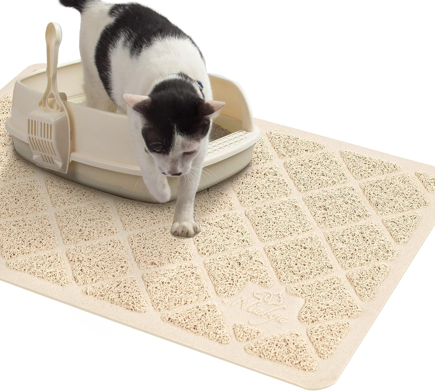 Niubya Premium Cat Litter Mat, Litter Box Mat with Non-Slip and Waterproof Backing, Litter Trapping Mat Soft on Kitty Paws and Easy to Clean, Cat Mat Traps Litter from Box - Image 9