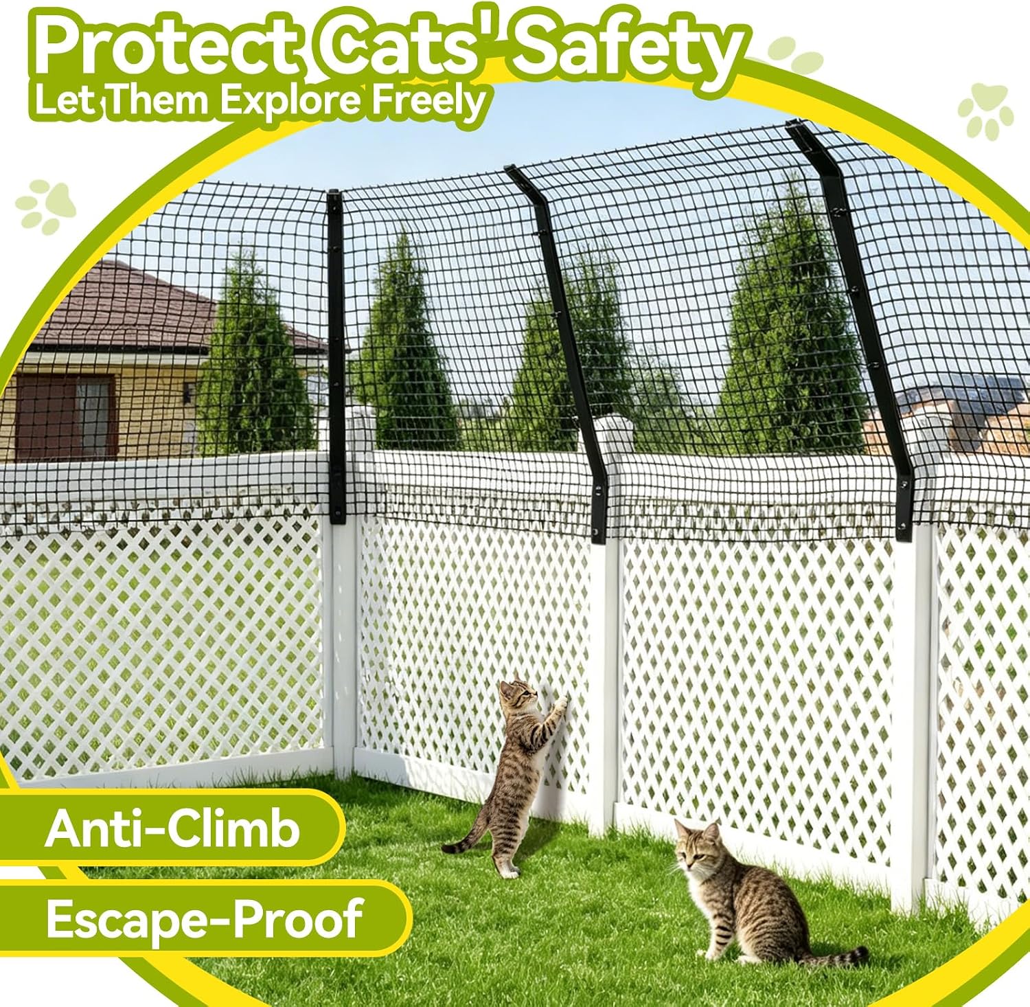 Cat safe garden fence extender mesh detail