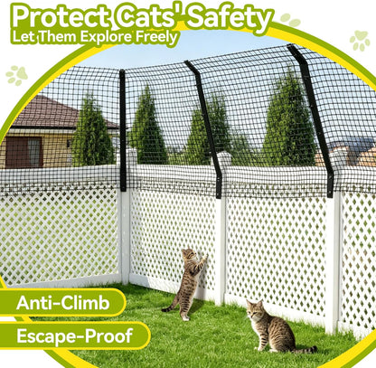 Cat safe garden fence extender mesh detail