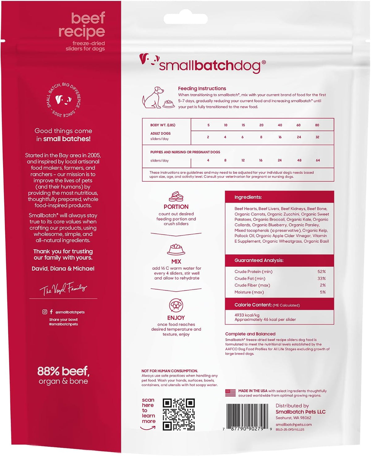 Smallbatch Pets Freeze Dried Raw Dog Food, Beef Recipe, 25 oz, Organic High Protein Dog Food, Grain Free, Made in the USA, Humanely Raised Grass-Fed Beef, Single Protein, Picky Eaters, Hydrate & Serve - Image 9