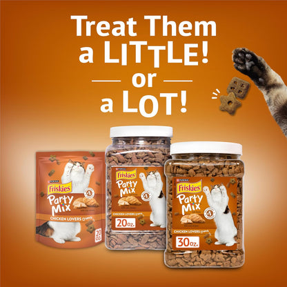 Purina Friskies Party Mix Chicken Lovers CrunchwithReal ChickenCat Treats - 30 oz Canister - Image 10